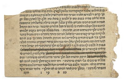 Censored Proof Sheet from "Shalshelet HaKabbalah", Venice, 1587 – Variant with a Passage 