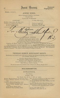 Moses Montefiore – Two Handwritten Signatures on Pages of a Guide to Jewish Institutions – 