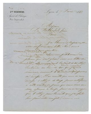 Collection of Letters to the Rothschild Bank in Paris – Commerce and Banking – Europe, 19th Century