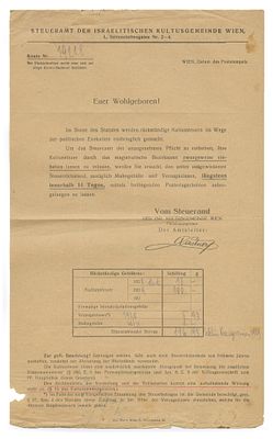 Collection of Documents and Papers of a Jewish Family in Vienna – 1920s-1930s. The description 