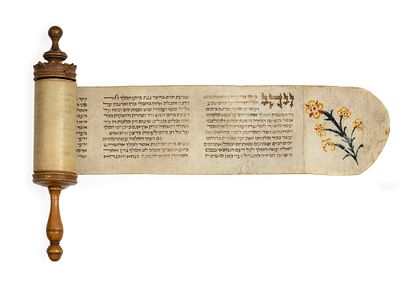 Esther Scroll with Sheet of Blessings – Italy, 19th Century. Esther scroll with accompanying 