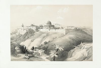 דייוויד רוברטס – אוסף גדול של ליתוגרפיות – לונדון ובריסל, 1842-1845 – נופים ואתרים בירושלים 