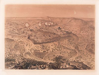 Modern Jerusalem – Large Hand-Colored Lithograph – Zurich, Ca. 1875. Modern Jerusalem, large 