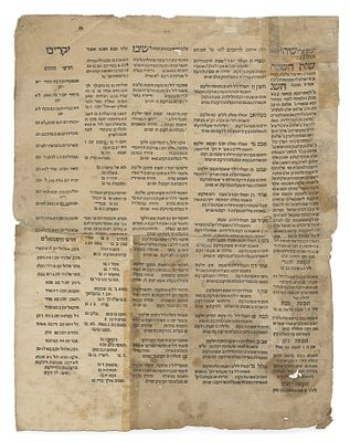 Wall Calendar for Year 5328 – Constantinople, 1567. Wall calendar for the Hebrew year 5328. 