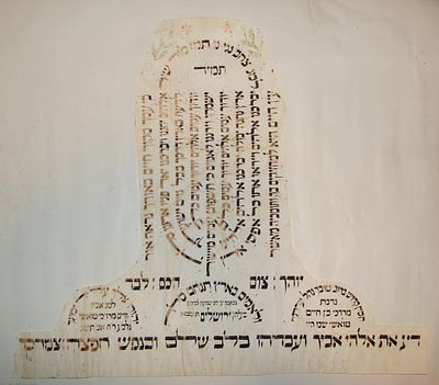 # יודאיקה - "שויתי" למנצח בנגינות מזמור שיר, כתיבת יד על נייר, מאת שמעון בנימין, ירושלים . דף 