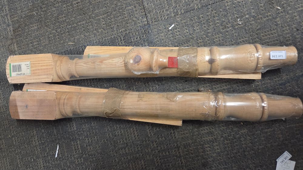 Lot 158 – A Pair of Richard Burbidge Natural Wood Half Newel Posts