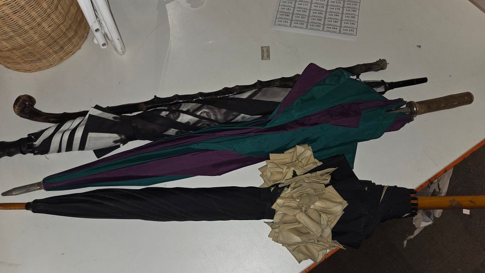 Lot 159 – A Collection of Umbrellas and a Walking Stick