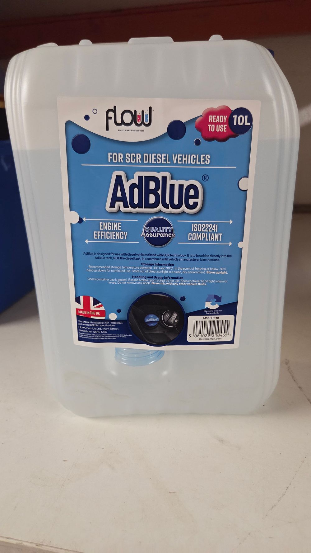 Lot 187 – Flow AdBlue 10L Diesel Exhaust Fluid for SCR Vehicles