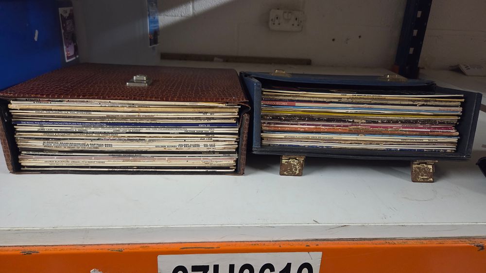 Lot 188 – Two vinyl record cases including Glen Campbell and Slim Whitman