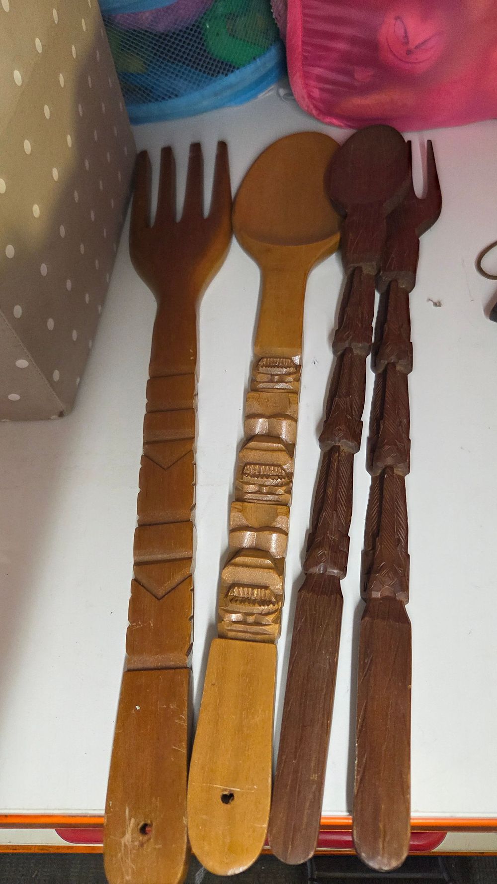 Lot 226 – A Collection of Carved Wooden Tiki Wall Decor