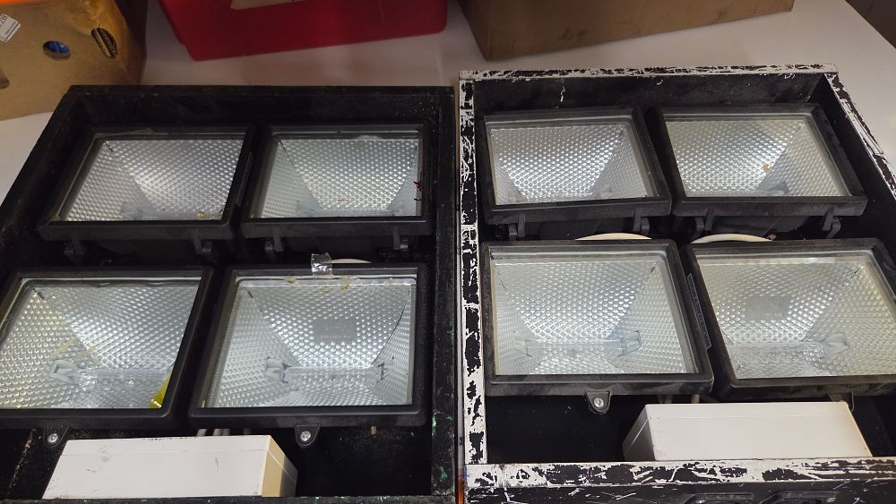 Lot 240 – Black Framed Floodlights in Transport Cases