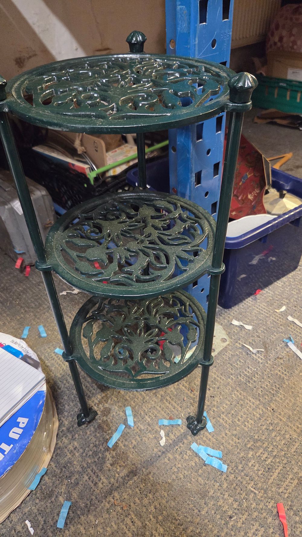 Lot 255 – Victorian Revival Three Tiered Cast Metal Plant Stand