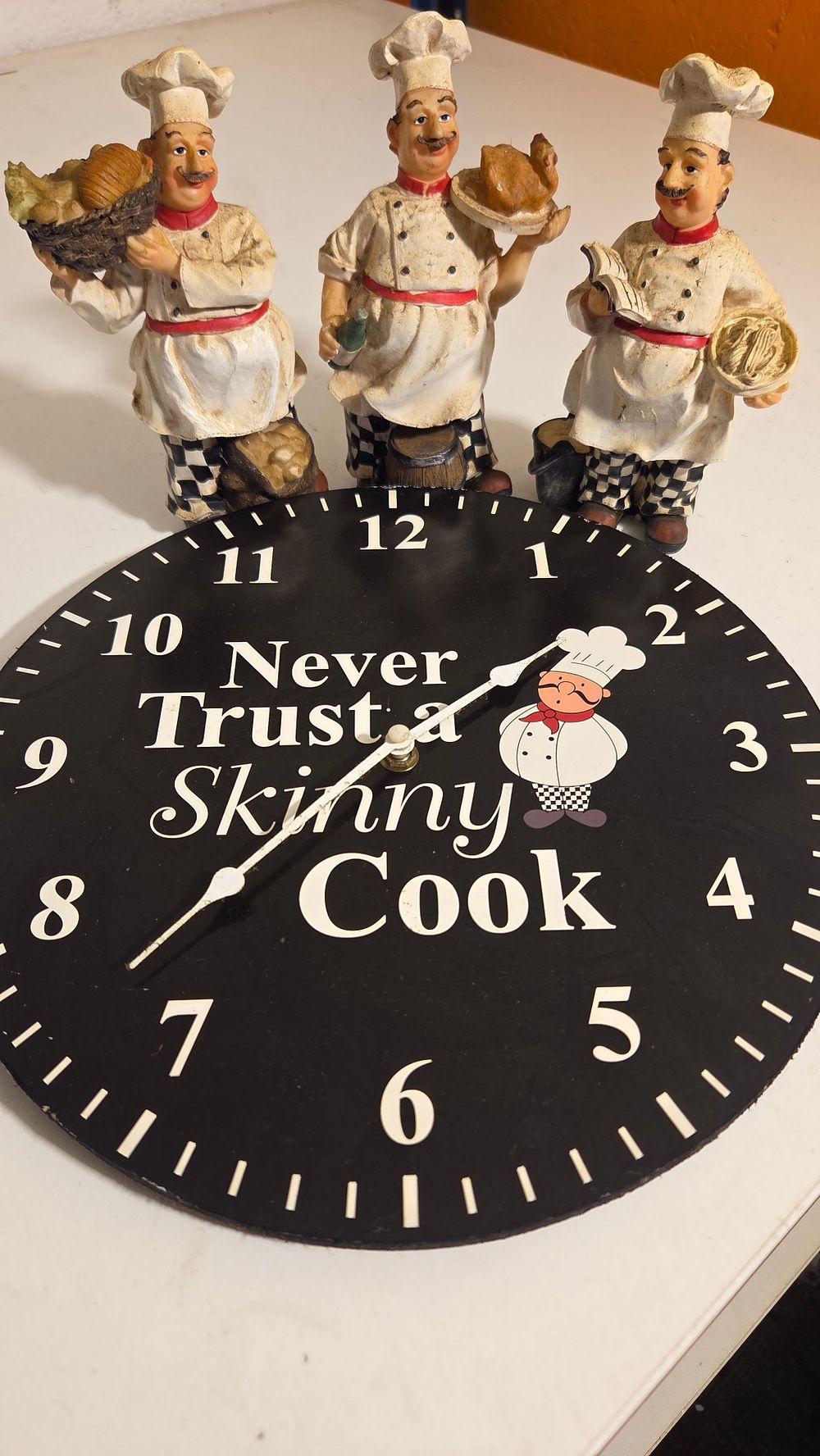 Lot 269 – A Collection of Chef Figurines and a Wall Clock