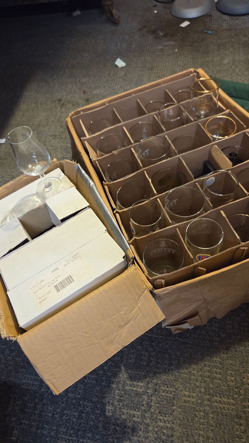 Lot 292 – A Collection of Tetley’s Beer Glasses and Tasting Glasses etc.