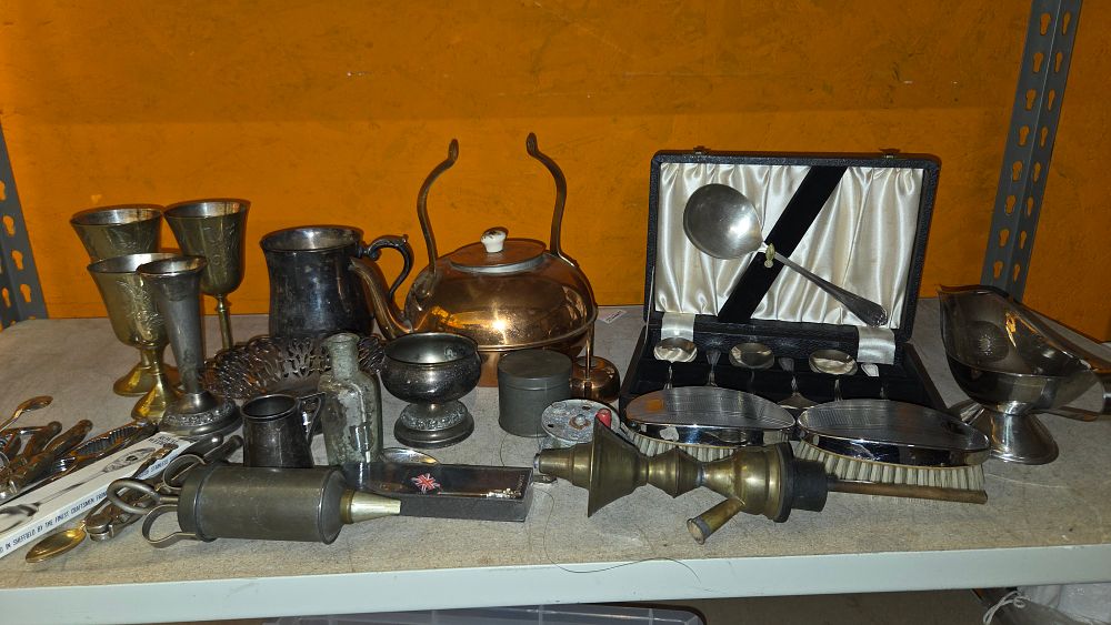 Lot 303 – A Collection of Vintage Silver Plate Copper and Brass Metalware