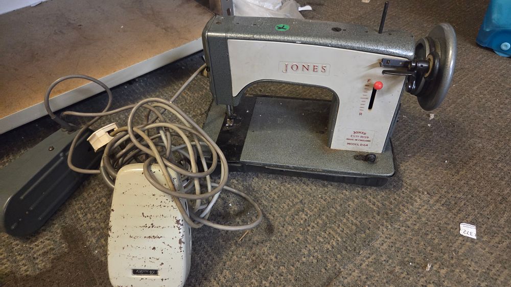 Lot 323 – Jones Model D.64 Electric Sewing Machine with Foot Pedal