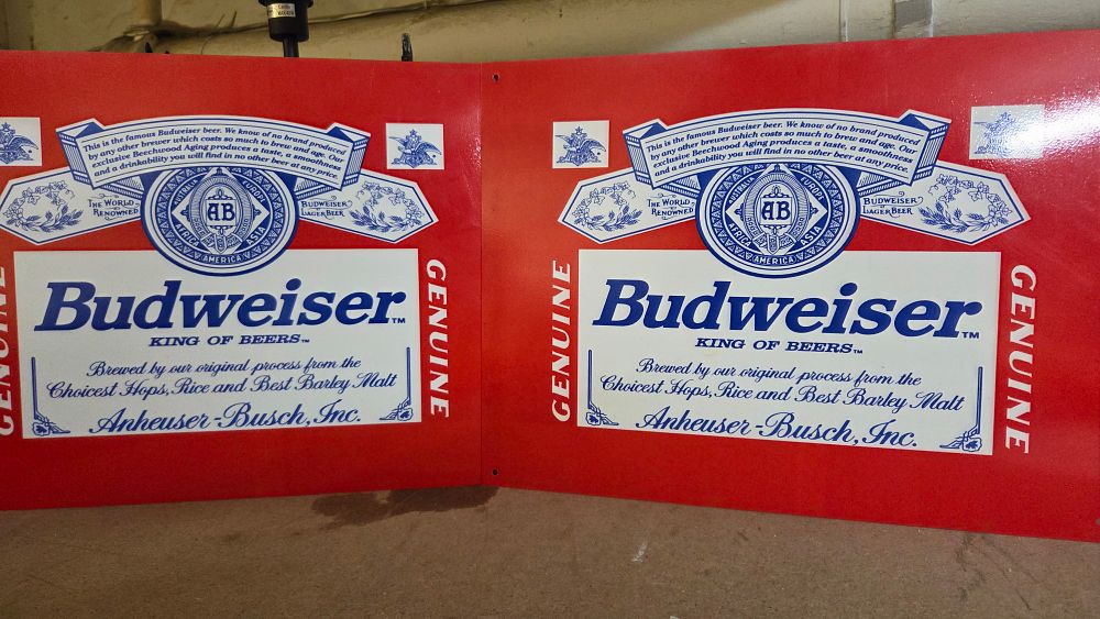 Lot 331 – 2 Budweiser King of Beers Magnetic Advertising Signs