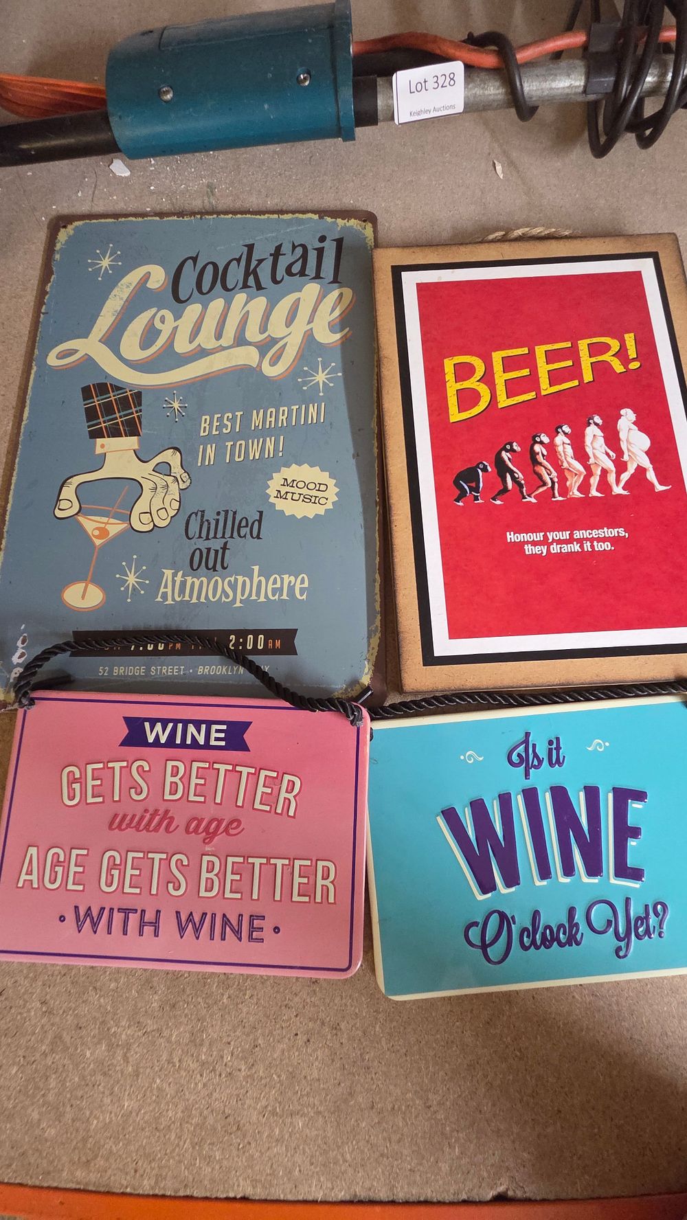 Lot 332 – A Collection of Four Retro Style Bar Signs