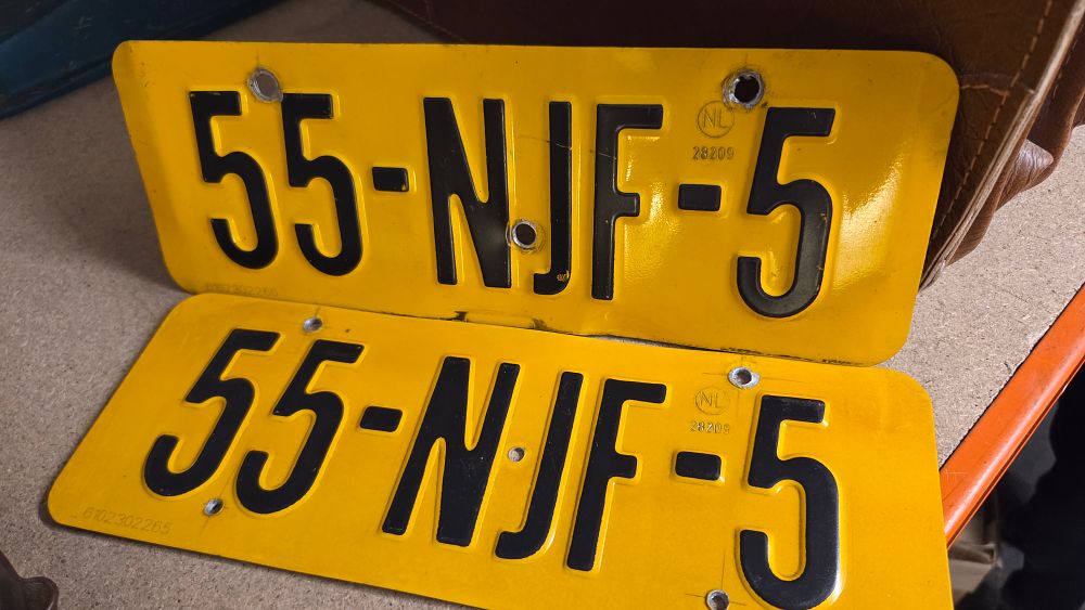 Lot 338 – A pair of Yellow Dutch Licence Plates