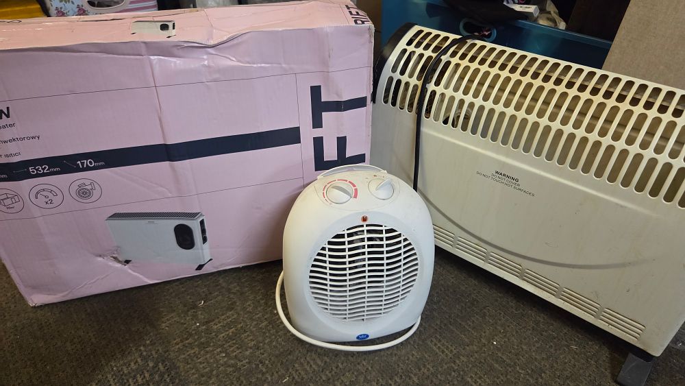 Lot 345 – 3 Electric Heaters Including Fan and Convector Models