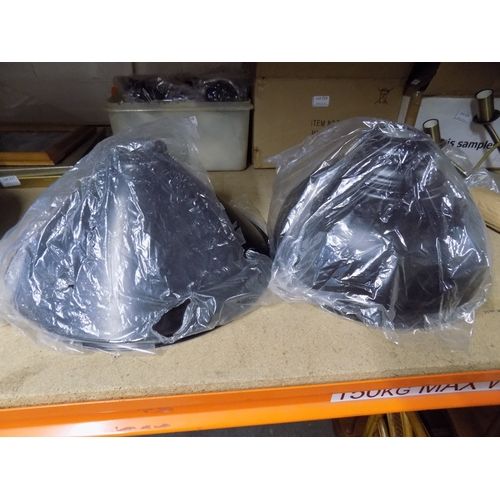 Lot 369 – A Pair of Black and White Cone Lamp Shades