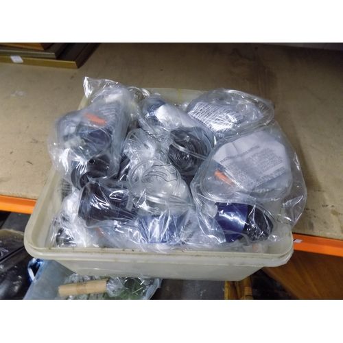 Lot 370 – A Collection of Black and Blue Light Fittings and Sockets