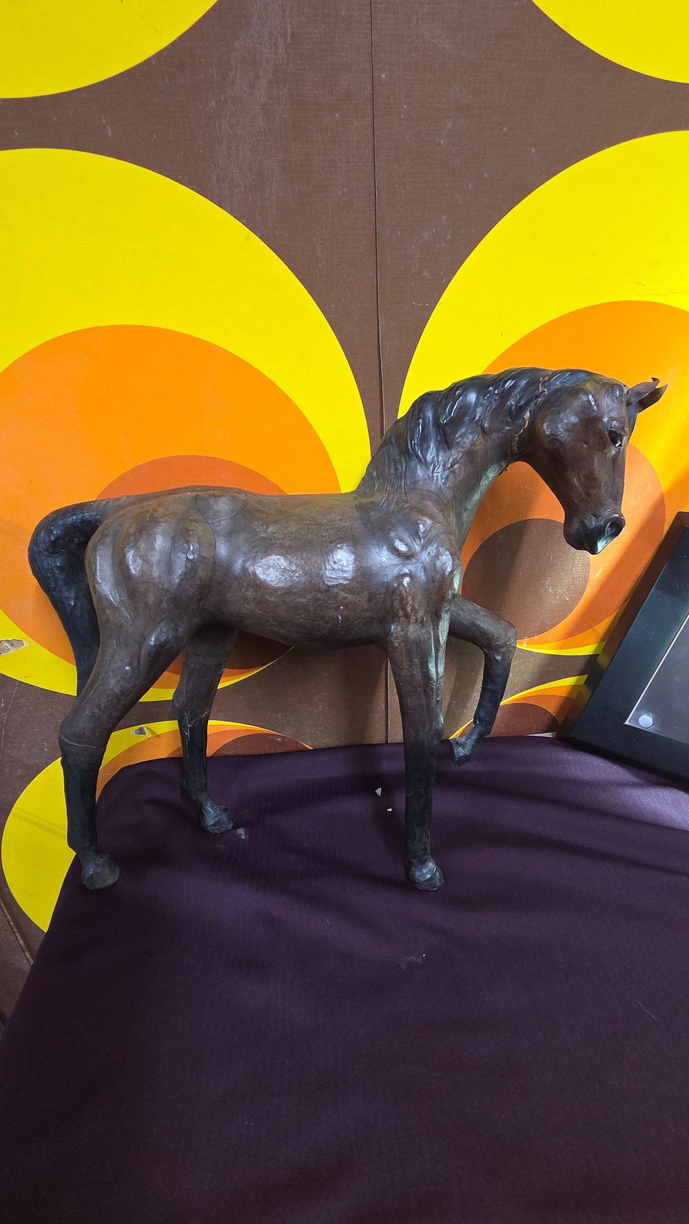 Lot 625 – Vintage Leather Wrapped Horse Figurine