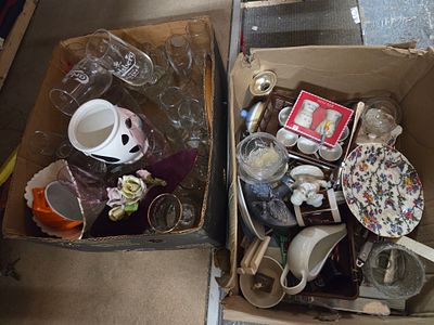 A Collection of Glassware and Household Items Including Carlsberg Glasses