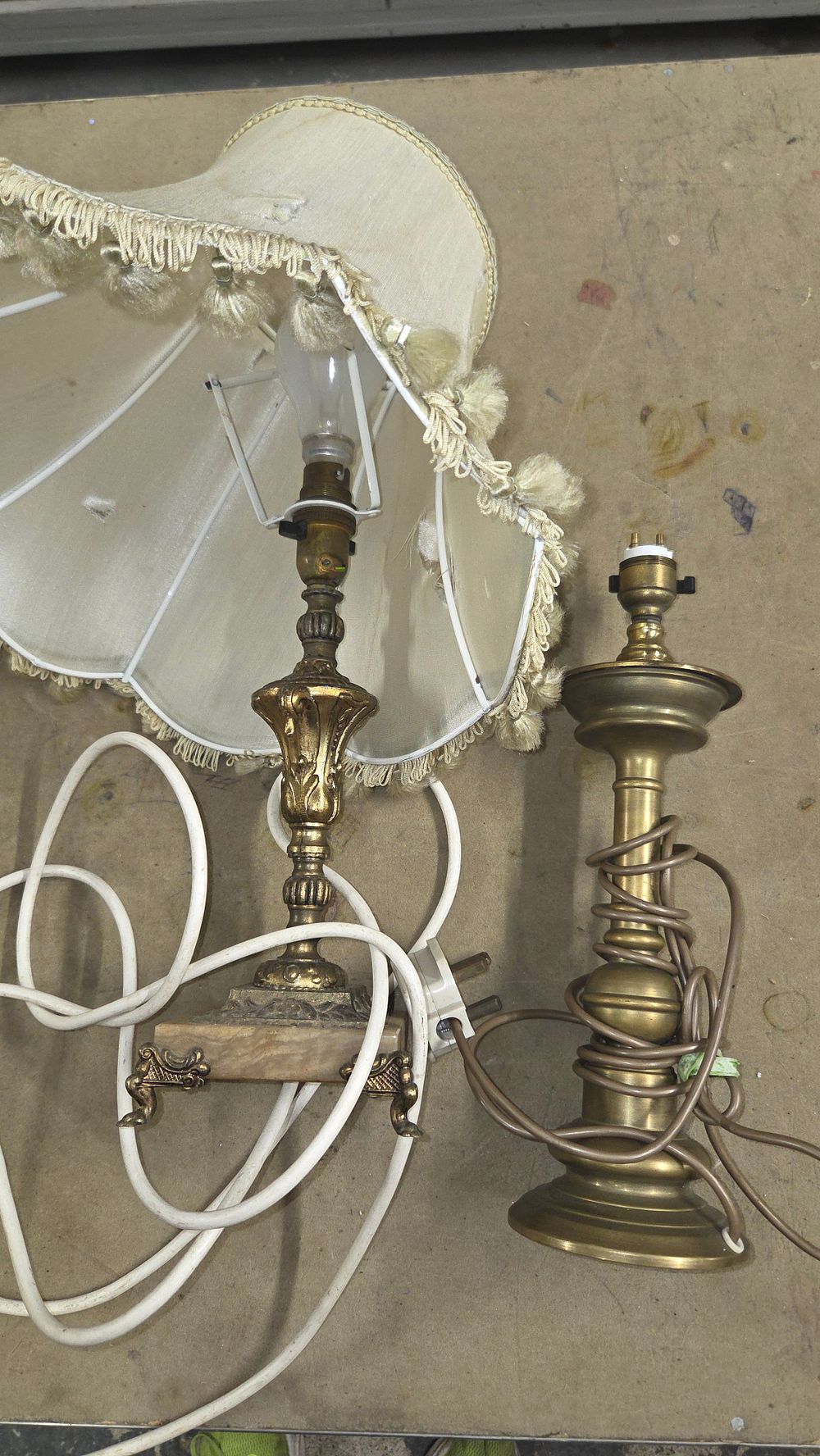 Lot 169 – Two 19th Century Style Brass and Gilt Metal Table Lamps
