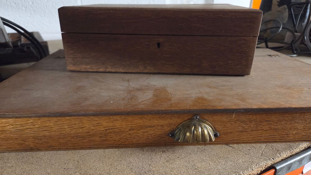 Lot 250 – Two Wooden Writing and Storage Boxes