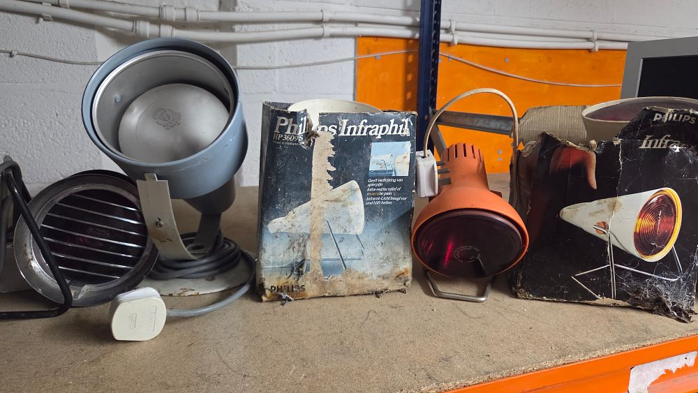 Lot 254 – A Collection of Vintage Philips Infraphil Heat Lamps