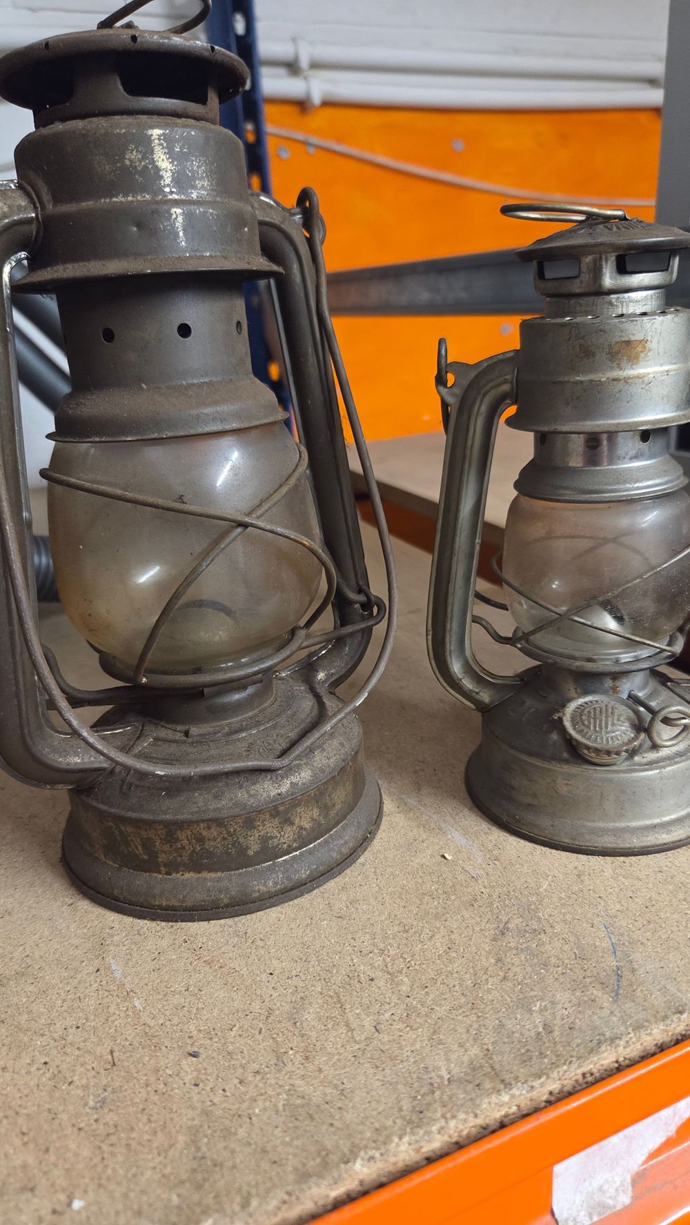 Lot 257 – 2 Vintage Metal Oil Lanterns
