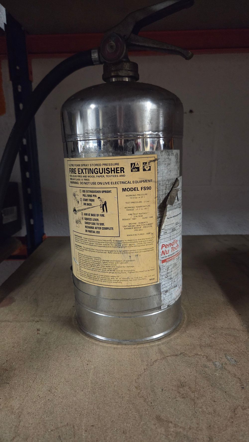 Lot 260 – Moyne – Roberts Model FS90 9-Litre Foam Fire Extinguisher