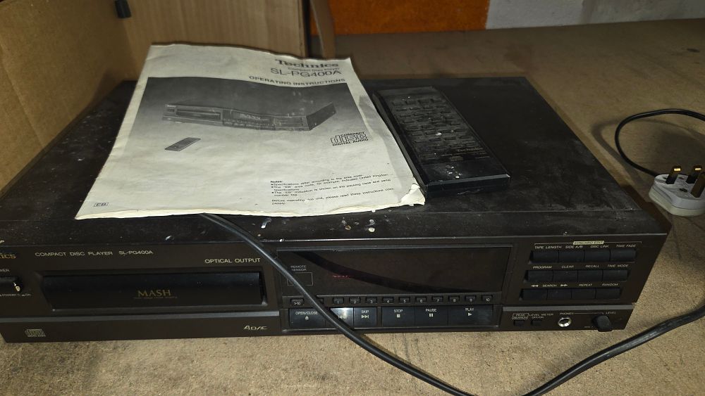 Lot 265 – Technics SL-PG400A CD Player Remote and Manual w/o