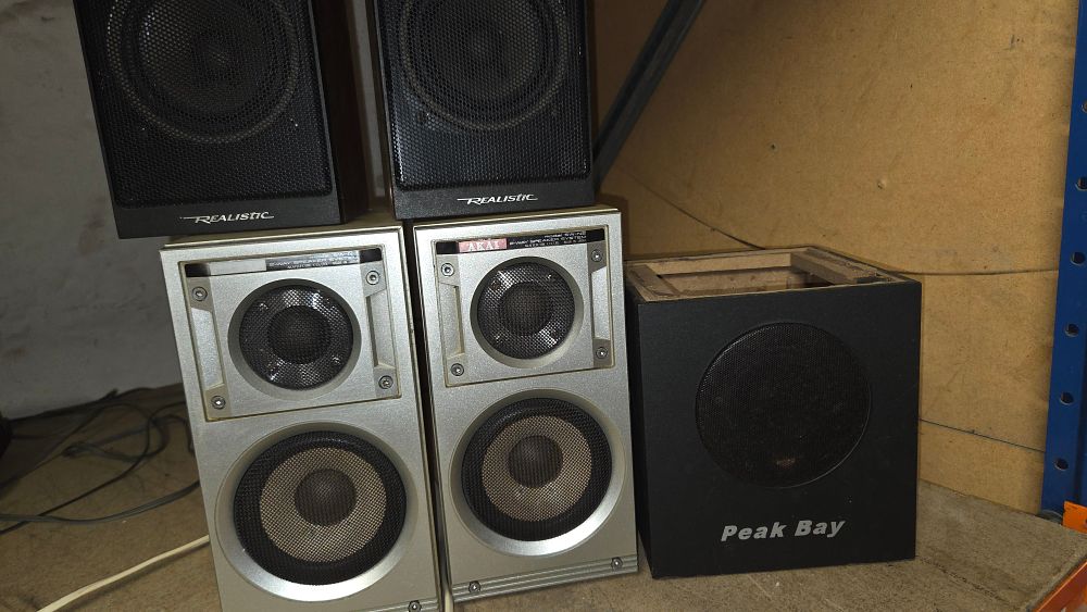 Lot 299 – A Collection of Realistic Akai and Peak Bay Speakers