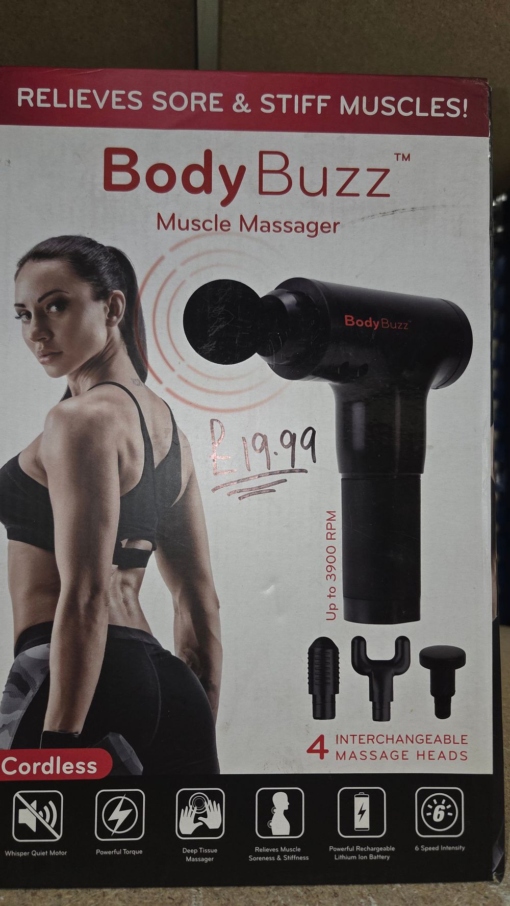 Lot 369 – Body Buzz Cordless Muscle Massager with Four Interchangeable Heads