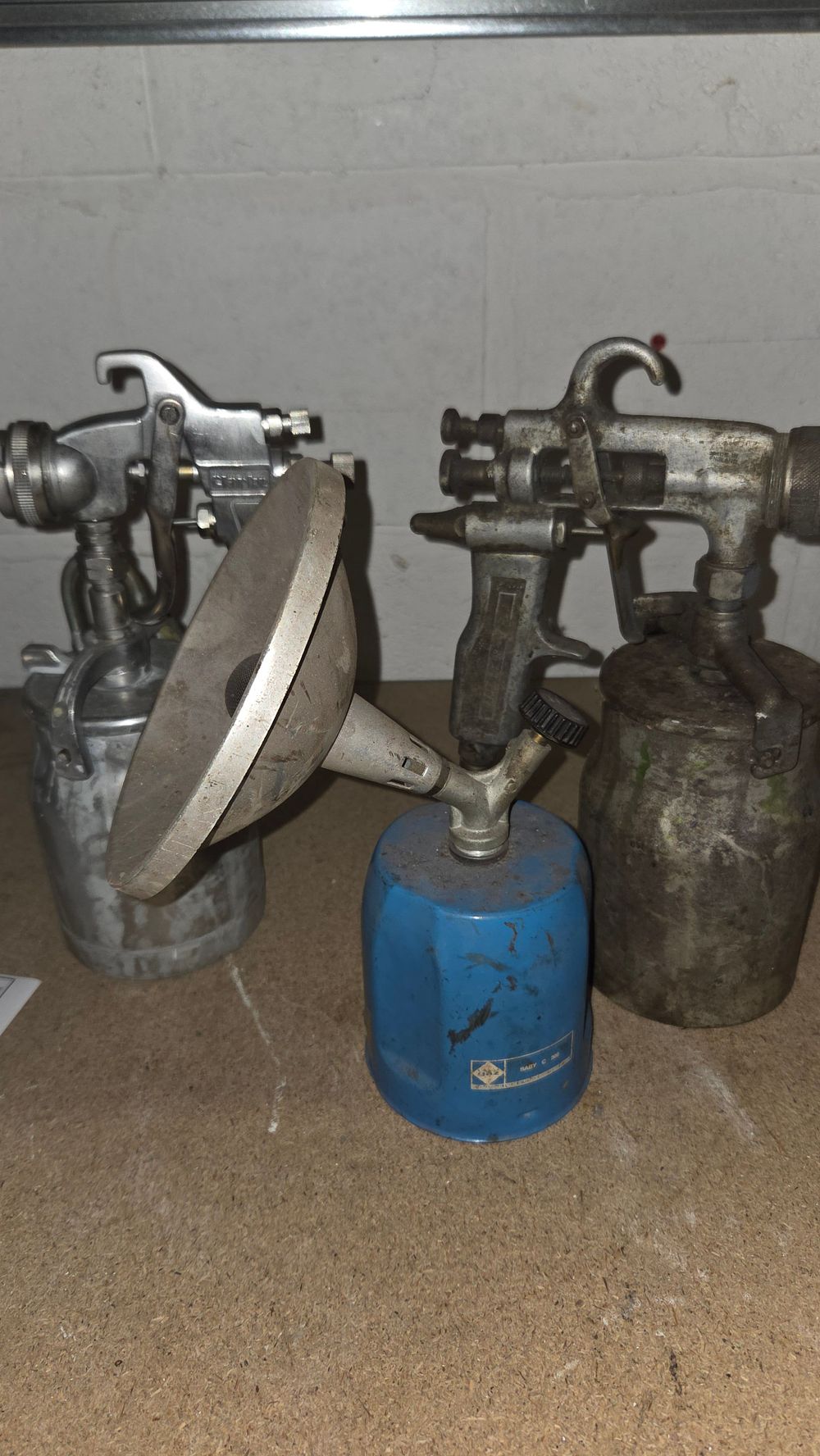 Lot 379 – A Collection of Industrial Spray Guns and a Gas Burner