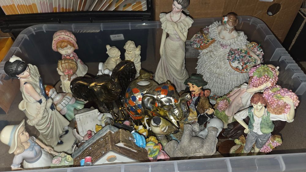 Lot 412 – A Collection of Multicoloured Ceramic and Resin Figurines