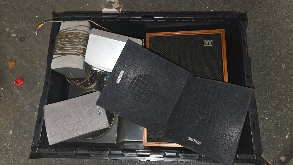 Lot 426 – A Collection of Speakers, including Philips Toshiba and Wharfedale Audio Speakers
