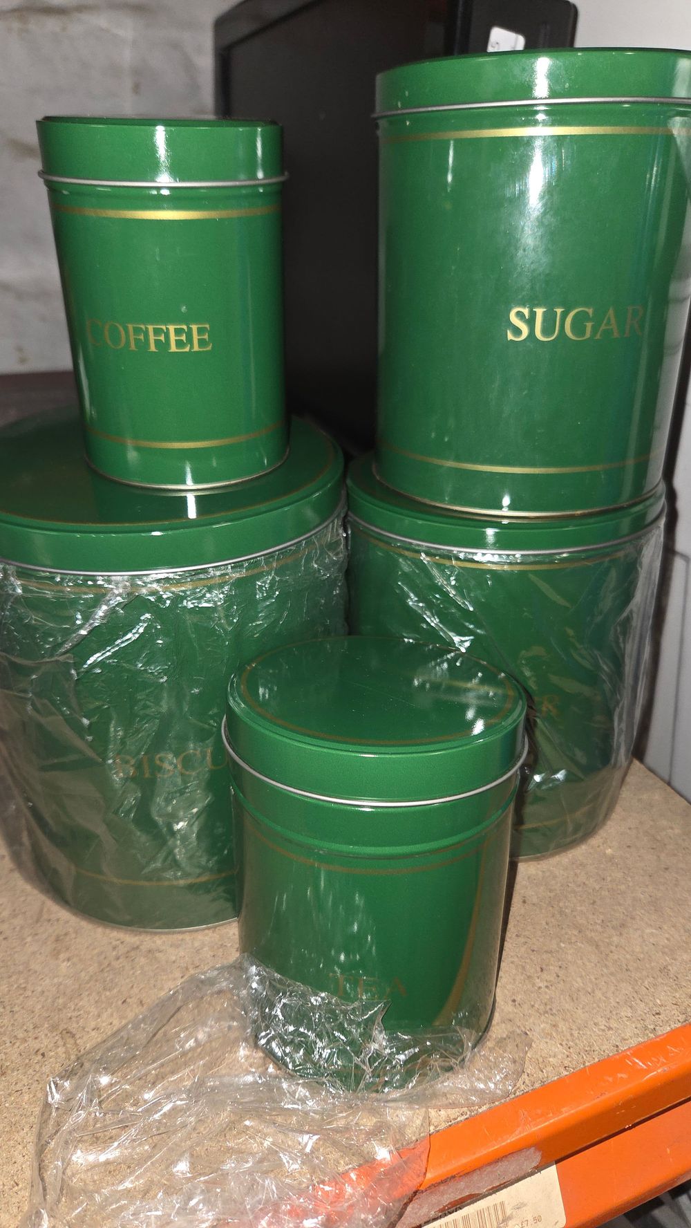 Lot 458 – Set of New Green Kitchen Canisters