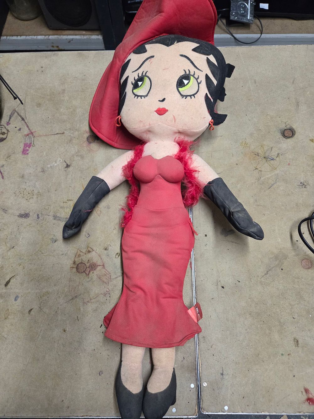 Lot 498 – Betty Boop Plush Doll in Red Dress and Hat