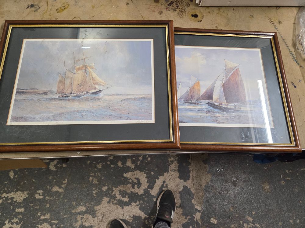 Lot 520 – A Pair of Framed Maritime Prints by Michael Cass