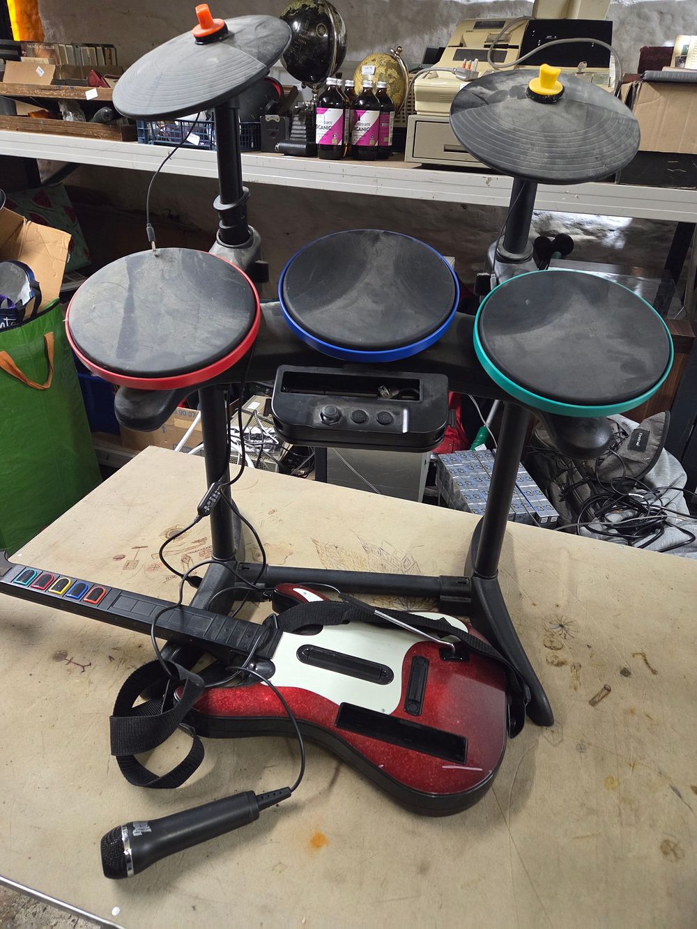 Lot 535 – Rock Band Drums and Guitar