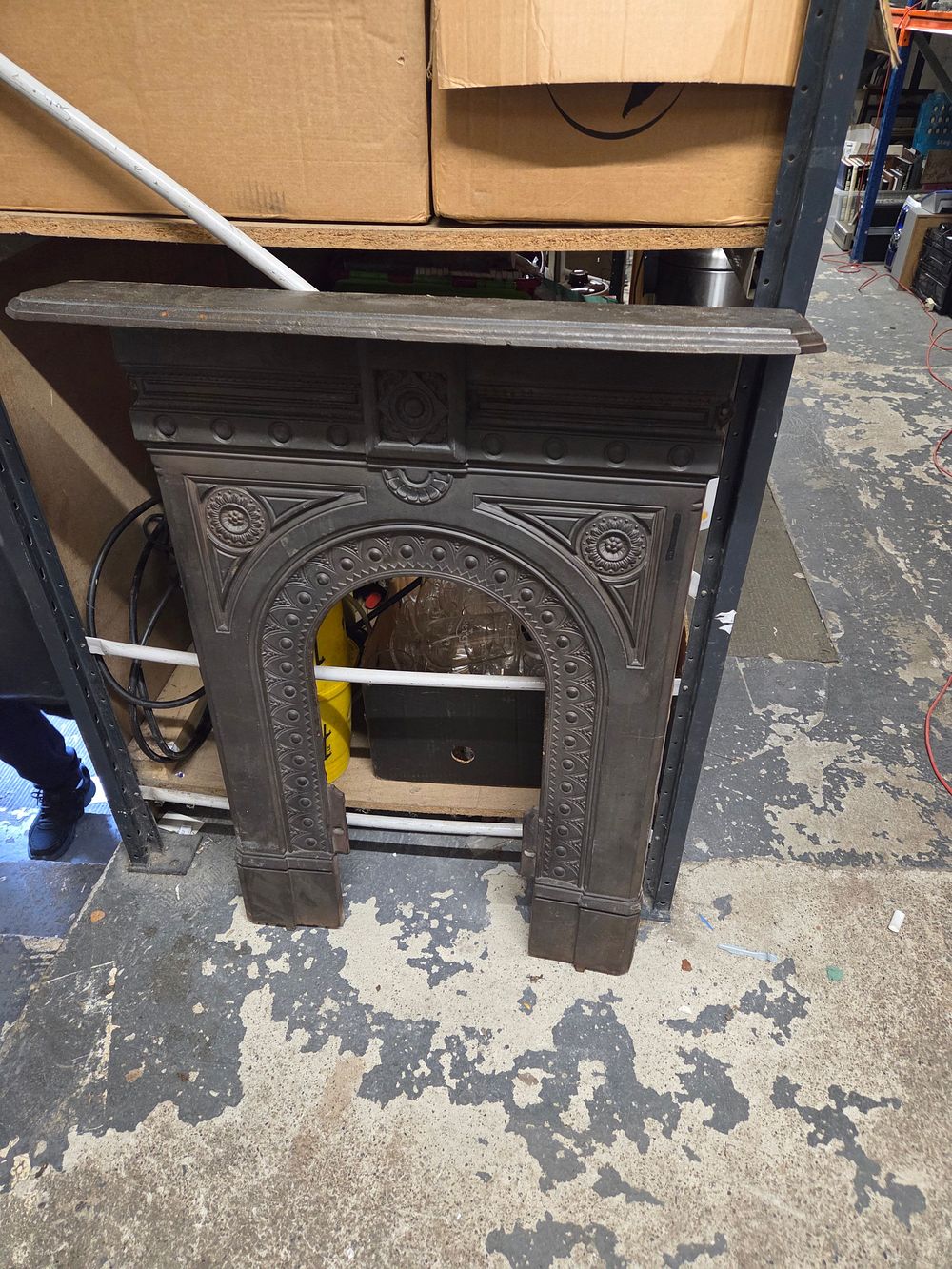 Lot 537 – Victorian Ornate Embossed Cast Iron Fireplace Surround