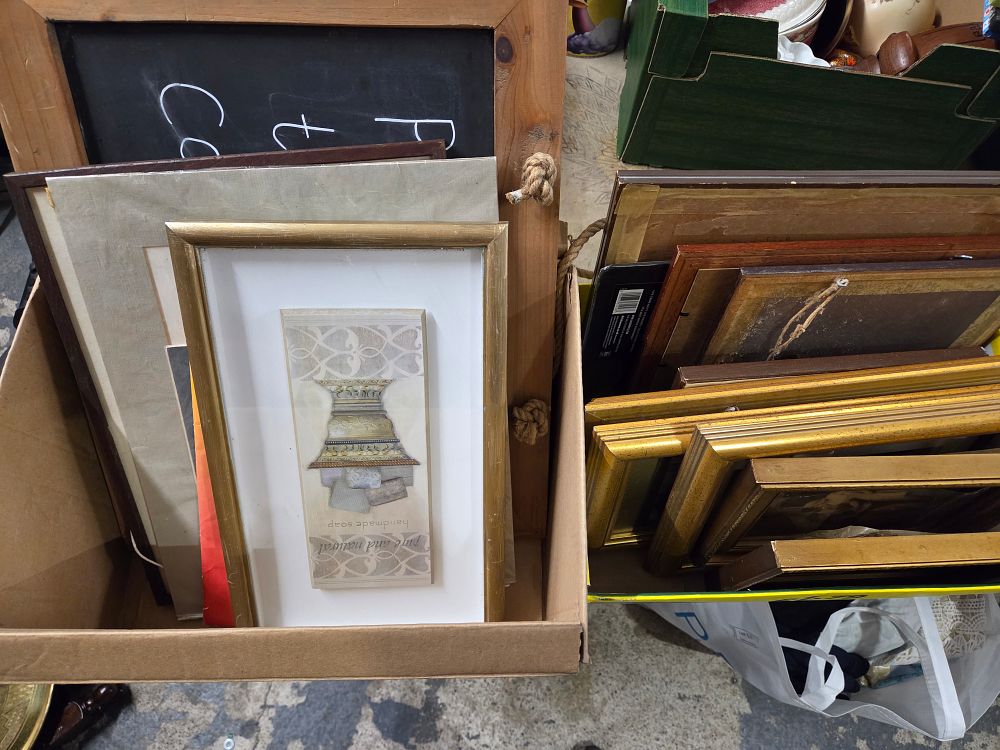 Lot 544 – A Collection of Framed Artworks and a Chalkboard