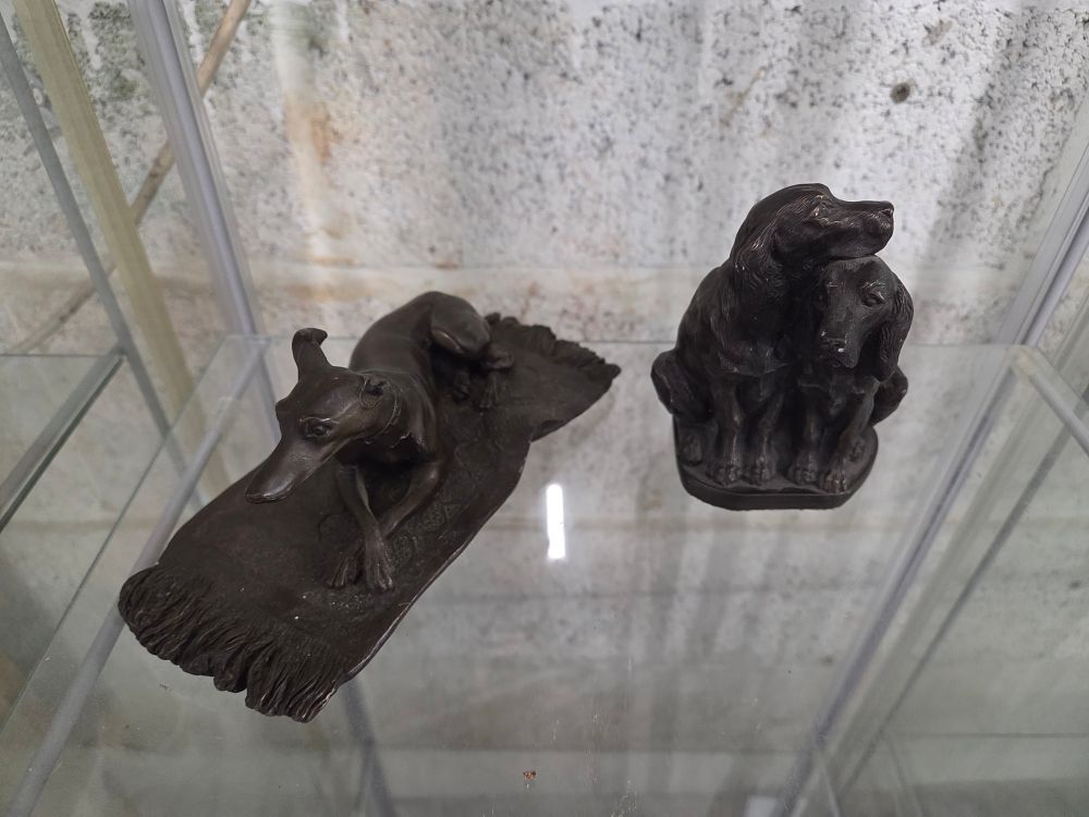 Lot 609 – A Collection of Bronze Coloured Dog Figurines