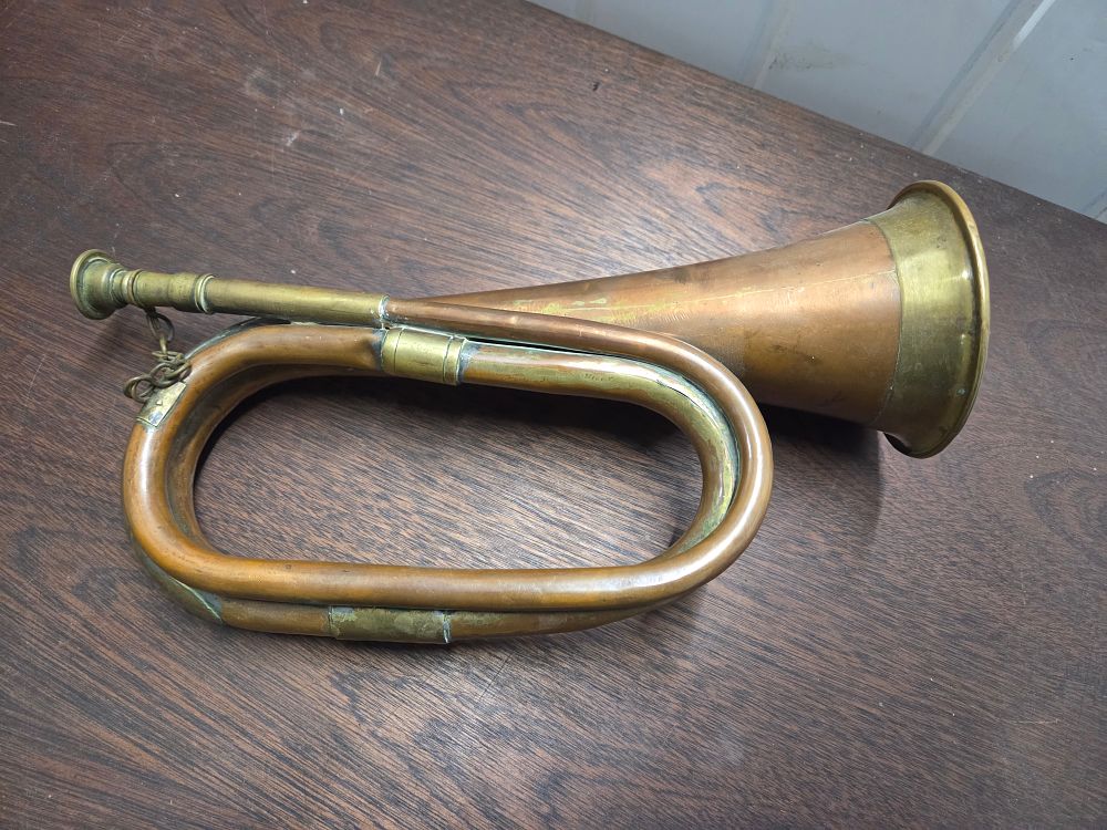 Lot 613 – Vintage Copper and Brass Military Style Bugle