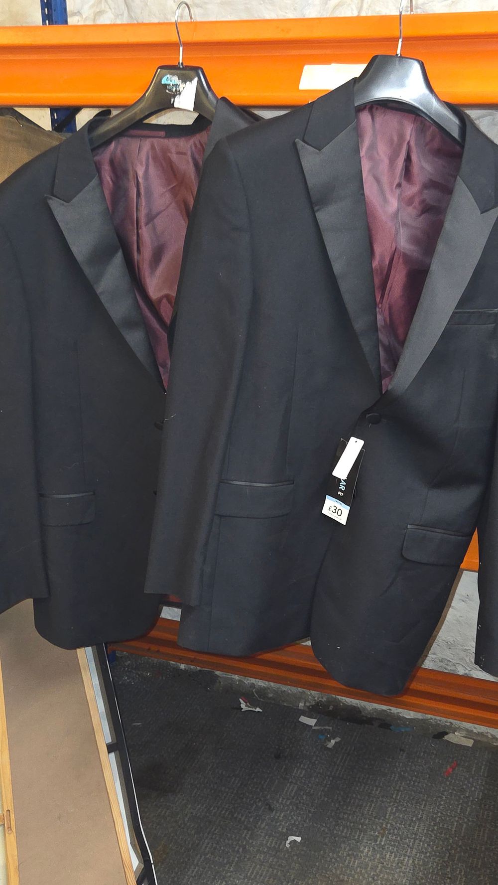 Lot 160 – 2 New Black Tuxedo Jackets with Satin Lapels