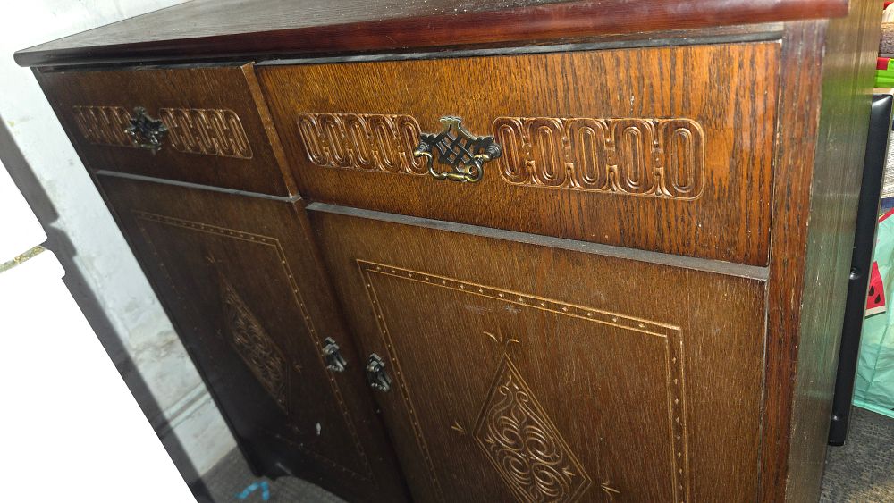 Lot 213 – Antique Carved Oak Sideboard