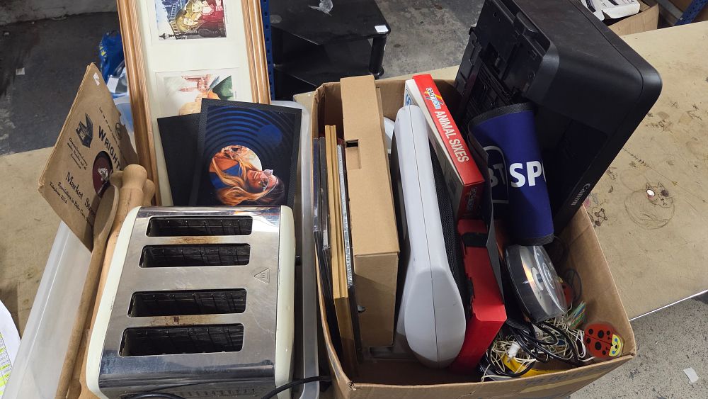 Lot 221 – A Collection of Household Items Electronics and Framed Art